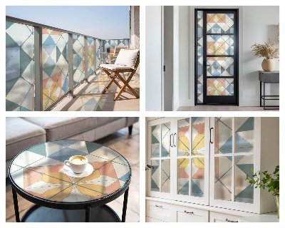 Privacy window film stained glass effect Colorful symmetry