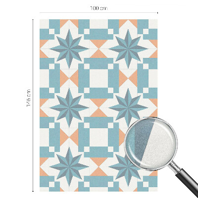 Frosted window film with stained glass pattern Blue stars