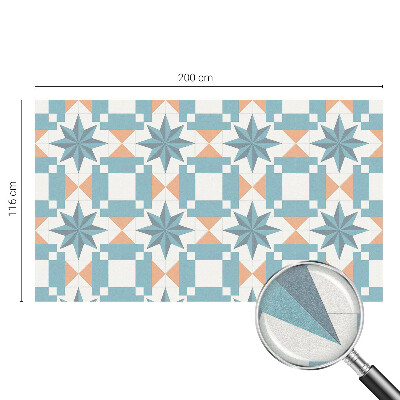 Frosted window film with stained glass pattern Blue stars