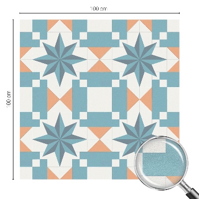 Frosted window film with stained glass pattern Blue stars