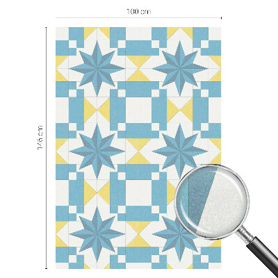 Coloured glass film for windows Blue stars