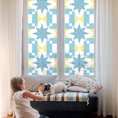 Coloured glass film for windows Blue stars