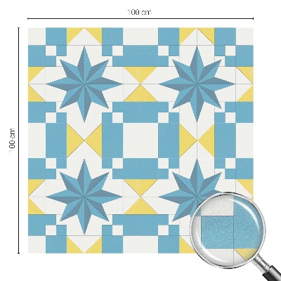 Coloured glass film for windows Blue stars