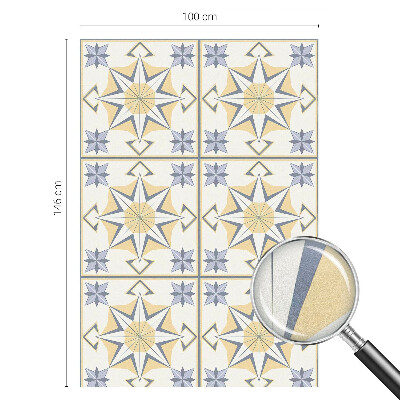 Frosted window film with stained glass pattern Geometric stars