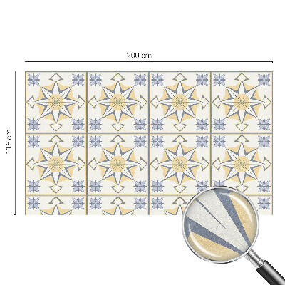 Frosted window film with stained glass pattern Geometric stars