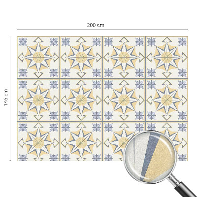 Frosted window film with stained glass pattern Geometric stars