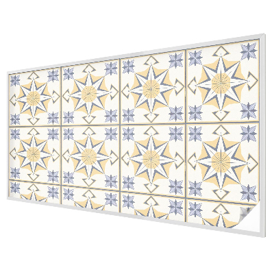 Frosted window film with stained glass pattern Geometric stars