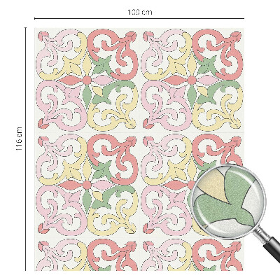 Coloured glass film for windows Floral ornaments