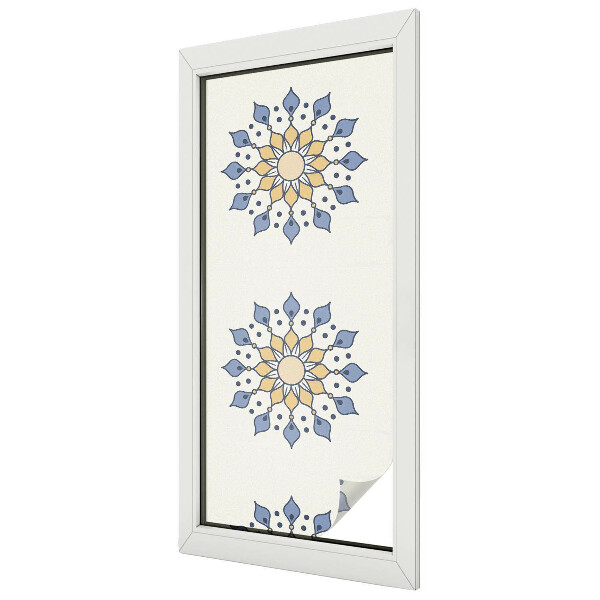 Frosted window film with stained glass pattern Decorative mandala