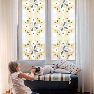 Patterned window film stained glass Floral symmetry