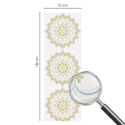 Decorative window film stained glass design Floral mandala