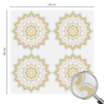 Decorative window film stained glass design Floral mandala