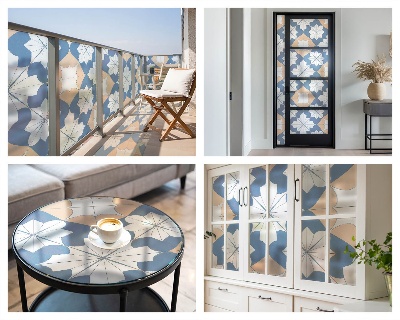 Privacy window film stained glass effect Symmetrical patterns