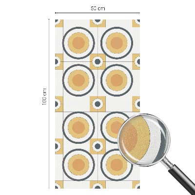 Coloured glass film for windows Retro circles