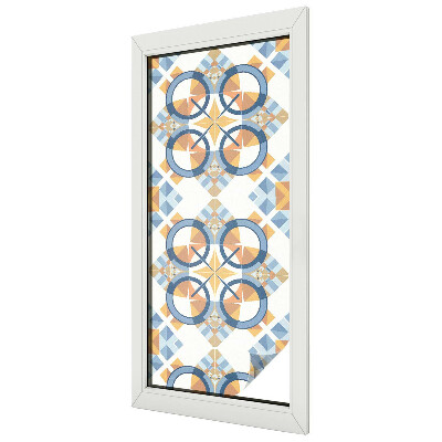 Frosted window film with stained glass pattern Geometric pattern
