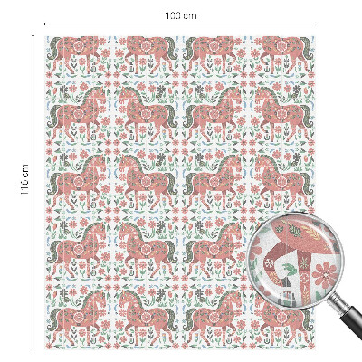 Coloured glass film for windows Colorful horses