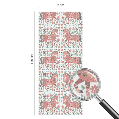 Coloured glass film for windows Colorful horses