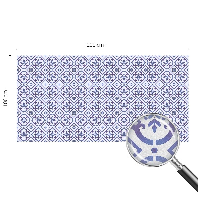 Decorative window film stained glass design Blue tiles