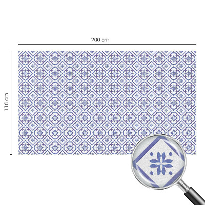 Decorative window film stained glass design Blue tiles