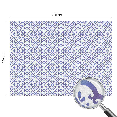 Decorative window film stained glass design Blue tiles