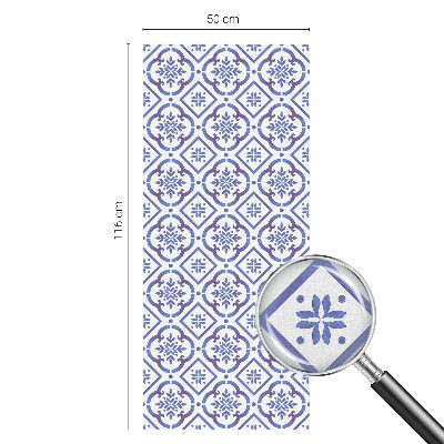 Decorative window film stained glass design Blue tiles