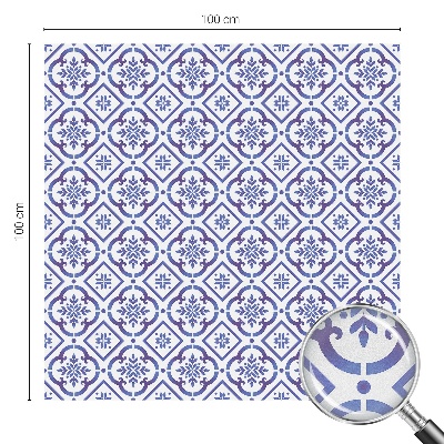 Decorative window film stained glass design Blue tiles