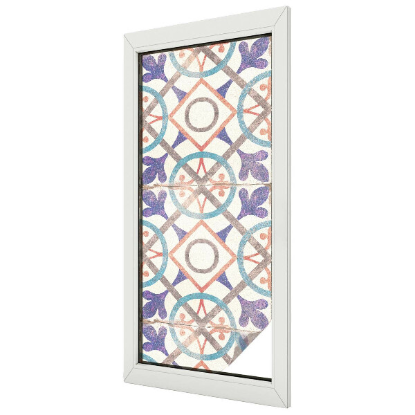 Patterned window film stained glass Colorful mosaics