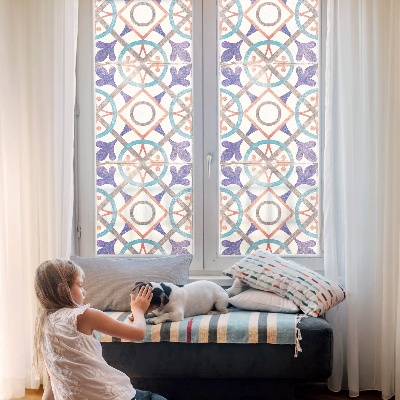 Patterned window film stained glass Colorful mosaics