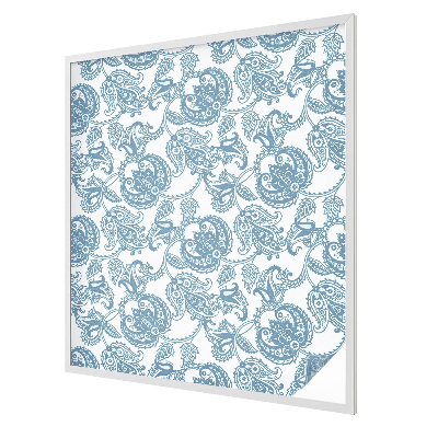 Privacy window film stained glass effect Blue ornaments