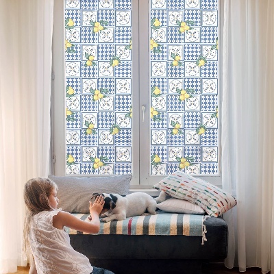 Decorative window film stained glass design Lemon pattern