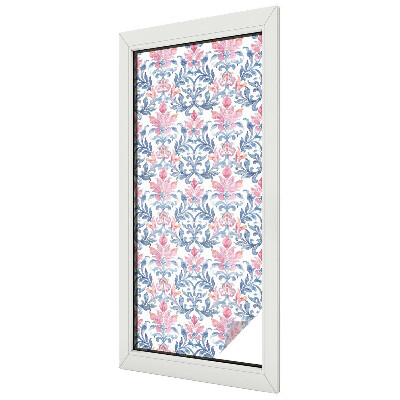 Frosted window film with stained glass pattern Floral symmetry