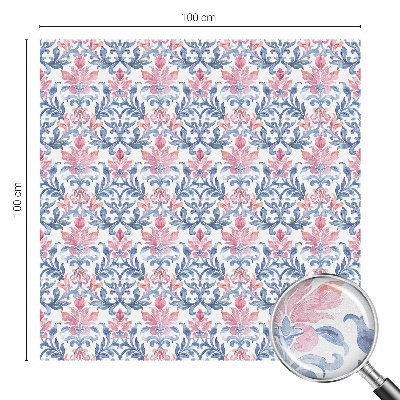 Frosted window film with stained glass pattern Floral symmetry