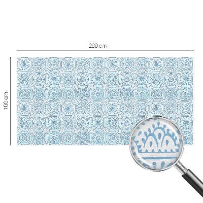 Decorative window film stained glass design Blue tiles