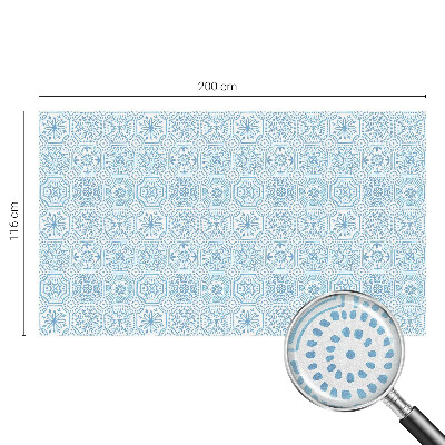 Decorative window film stained glass design Blue tiles