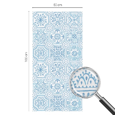 Decorative window film stained glass design Blue tiles