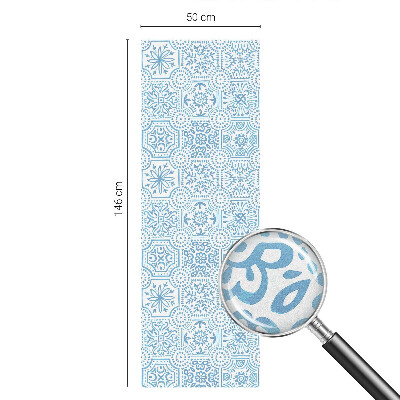 Decorative window film stained glass design Blue tiles