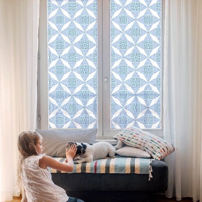 Frosted window film with stained glass pattern Geometric mazes