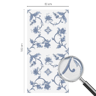 Coloured glass film for windows Floral ornament