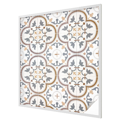 Frosted window film with stained glass pattern Tiled ornaments