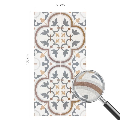 Frosted window film with stained glass pattern Tiled ornaments