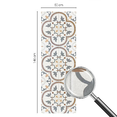 Frosted window film with stained glass pattern Tiled ornaments