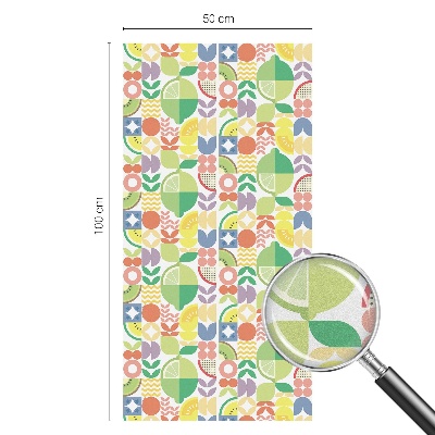 Privacy window film stained glass effect Colorful fruits