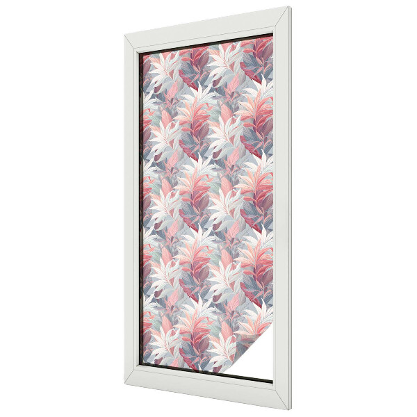 Privacy window film stained glass effect Flower leaves
