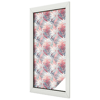 Privacy window film stained glass effect Flower leaves