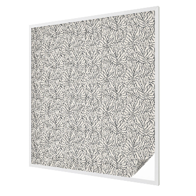 Frosted window film with stained glass pattern Leaves flowers