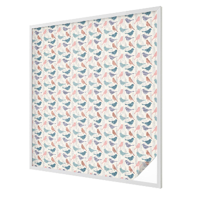 Frosted window film with stained glass pattern Pastel birds