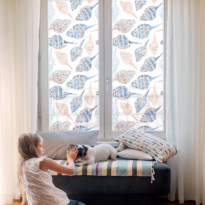 Decorative window film stained glass design Sea shells