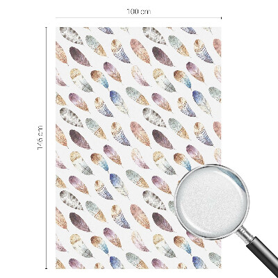 Coloured glass film for windows Boho feathers