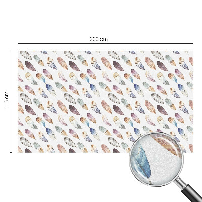 Coloured glass film for windows Boho feathers