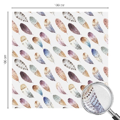 Coloured glass film for windows Boho feathers